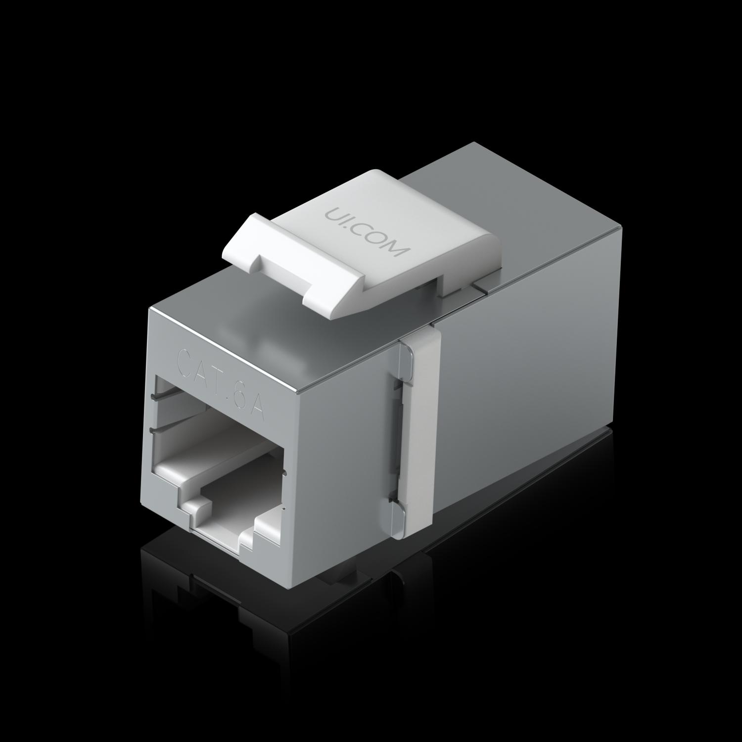 Ubiquiti - Pass-through Cat6A keystone coupler 12pk for connecting pre-terminated Ethernet cables seamlessly.