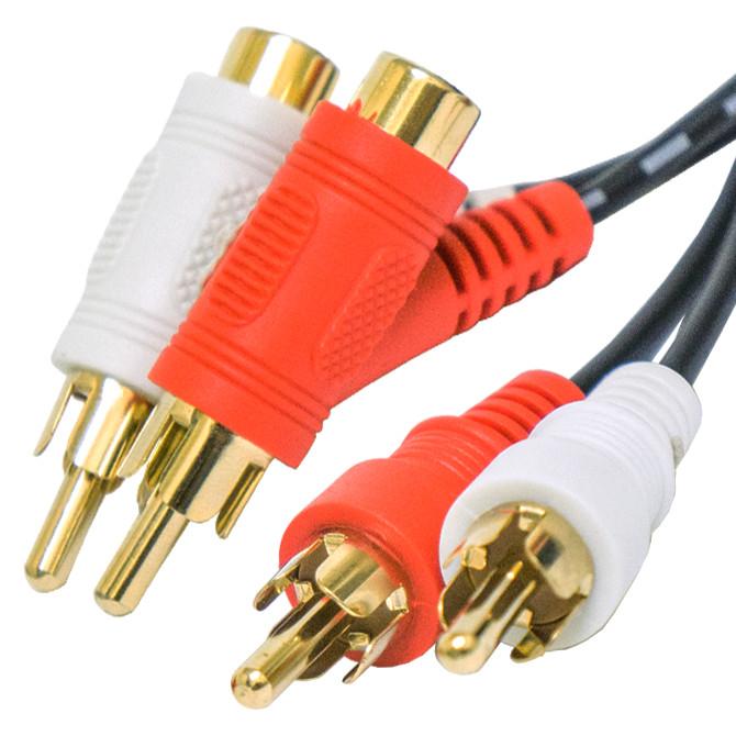 CALRAD - 2-RCA Stereo Audio Patch Cord 6FT Dual stacking