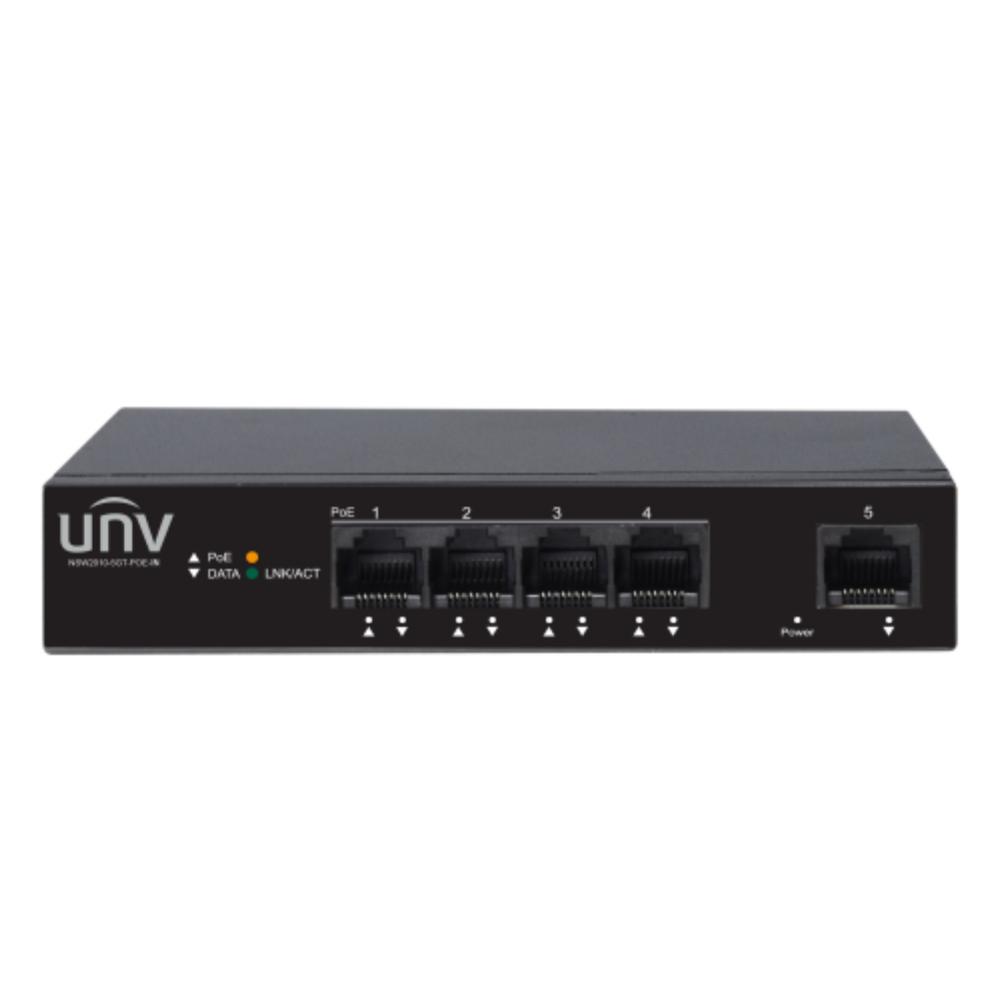 UNV - 4 Port Gigabit Ethernet Switch, 4 1000Mbps PoE Ports (RJ45)+1 1000Mbps Ports(RJ45)