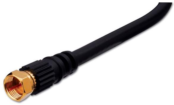 Vanco - Patch Cord CATV F-F Plug Black 3'