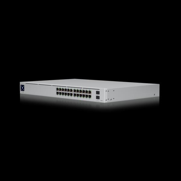 Ubiquiti - Switch Pro 24 PoE 16 GbE PoE+ Ports, 8 GbE PoE++ Ports, 2 10G SFP Ports 1 USP-RPS DC input 400Watt