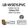 LIONBEAM - Cable Cat 5e CMR Yellow 1000' Pull Box