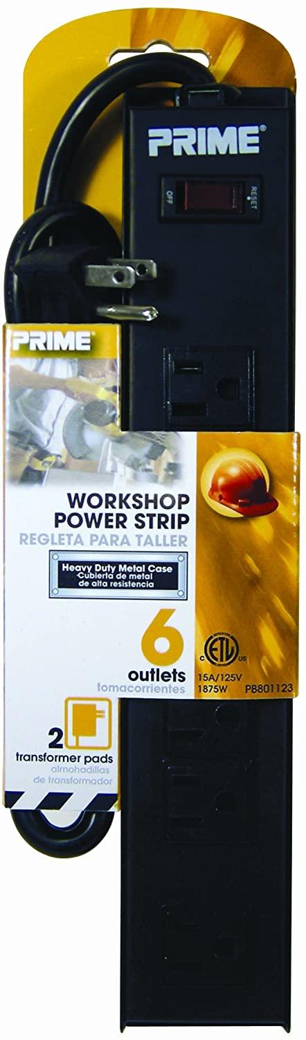 Prime Wire & CAble - POWER STRIP 6 OUTLET W/3FT Cord