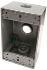 TOPAZ - Weatherproof 1 Gang Box 3 1/2" Holes GY