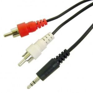 CALRAD | Y Cable 2 RCA Male-3.5mm Stereo Plug 12FT