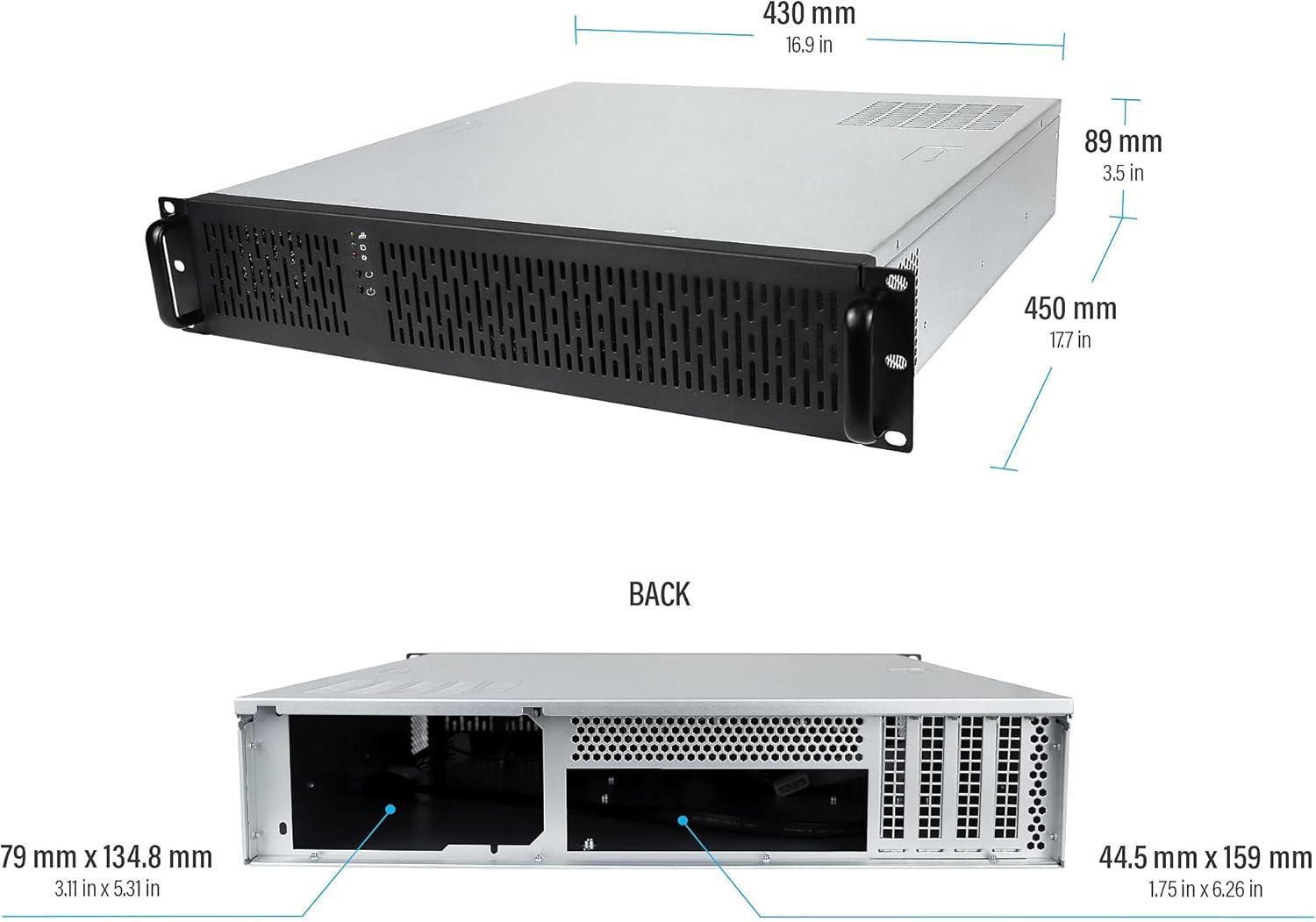 LIONBEAM - Economy CCTV SERVER NVR RACKMOUNT 128 Cameras 2U 2 HDD BAYS 64GB RAM