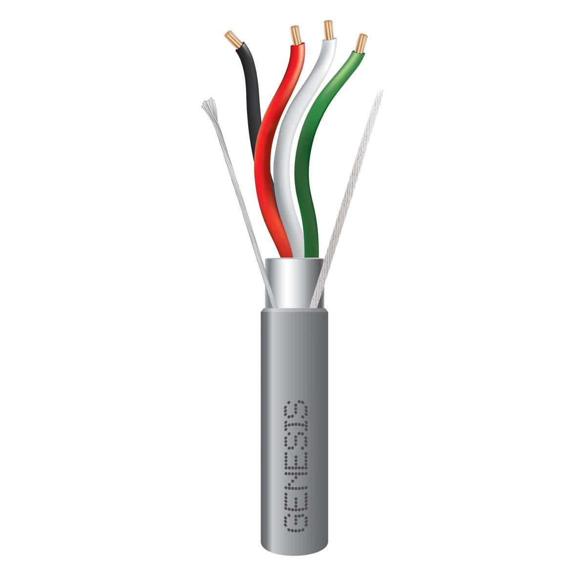 GENESIS CABLE - Cable 16/4 Stranded overall shielded CMR 1000' Reel Gray Riser Rated