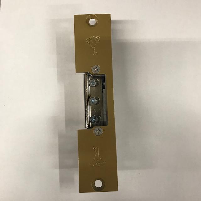 Mul-T-Lock / eFFeFF - Electric Door Release 8-16VAC Gold Wood Door Center Strike (ELS-17.610-72G35R11)