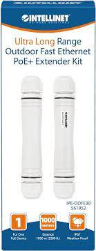 INTELLINET | Ultra Long Range Outdoor Fast Ethernet PoE+ Extender Kit