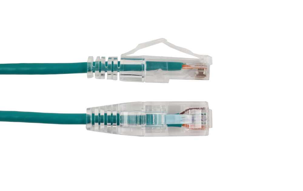 Vertical Cable - Patch Cord CAT 6A Slim Boot 0.5' Green