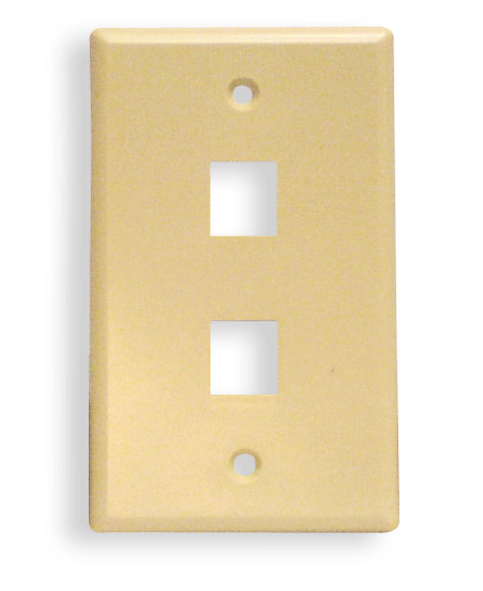 ICC - FACEPLATE, CLASSIC, 2 PORT, 1G ALMOND