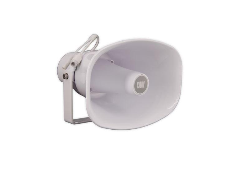 IP Horn Speaker, 30W, 120dB,350Hz, Built in 30W Amplifier, Built in Microphone, Alarm Input, Compatible with VoIP Devices(IPPBX,IP Phone) Via SIP, Supports Pre-Recorded Messages, Live Responses, Alarms and Background Music, G.711 PCMA 8 kHz, G.711 PCMU 8 