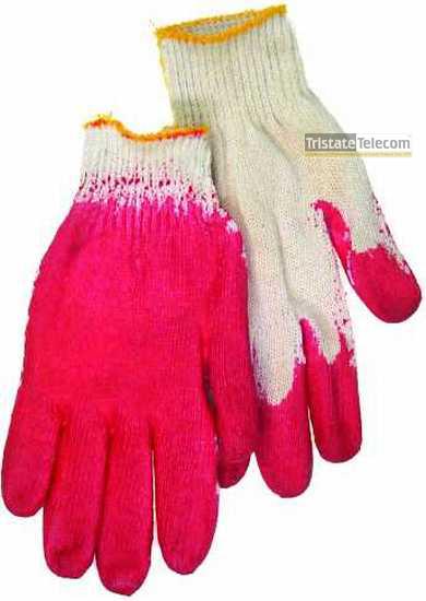 TRISTATE - Glove String Knit Red Latex Coate 10 Pair