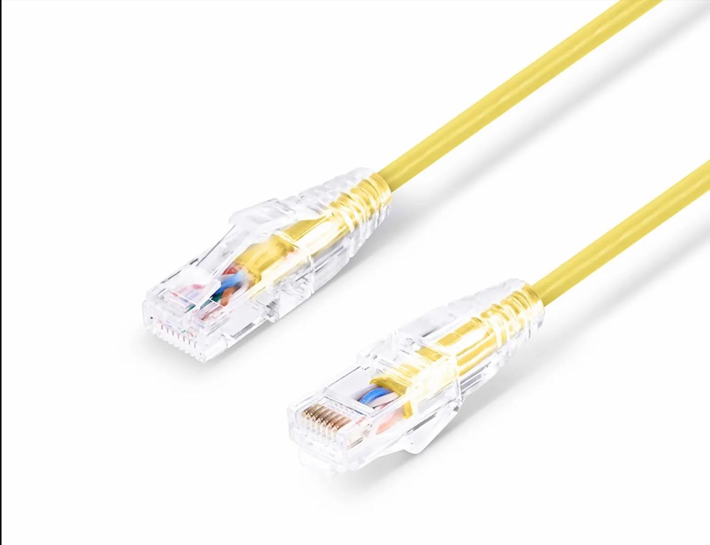LIONBEAM - Slim Patch Cord CAT6A 5FT Yellow 10 Pack