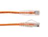 Vertical Cable - Patch Cord CAT 6A Slim Boot 0.5' Orange