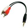 CALRAD - Y Cable 2 RCA Male-3.5mm Stereo Plug 10 inch