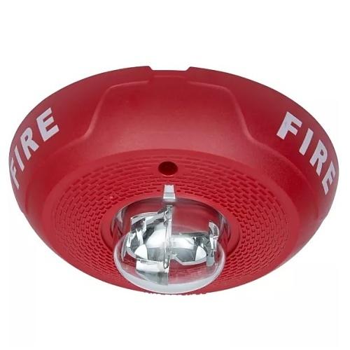 SYSTEMSENSOR | L-Series Outdoor Ceiling-Mounted Horn Strobe, "FIRE", Red