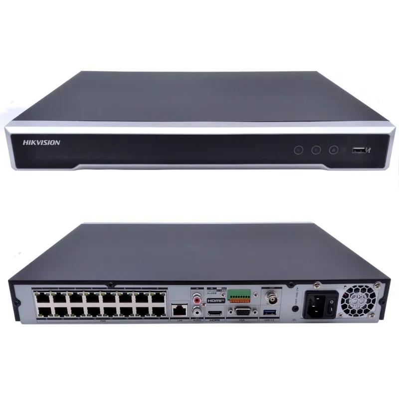 HIKVISION - NVR 16 Channel W/16 PoE 4TB Hard Drive 1U 2 SATA 4K 256Mbps in/256Mbps Out With AccuSense Analytics with 4tb Hard Drive
