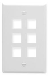 ICC - FACEPLATE, CLASSIC, 6 PORT, 1G WHITE
