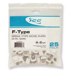 ICC - INSERT F-TYPE 25 PK Nickel WHITE 2GHZ