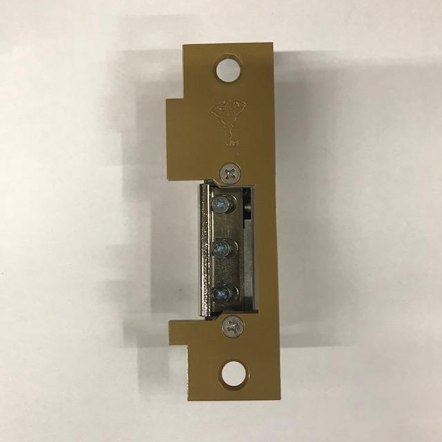 Mul-T-Lock / eFFeFF - Electric Door Release 8-16VAC Off Center Gold Strike (ELS-17.610-75G90R11)