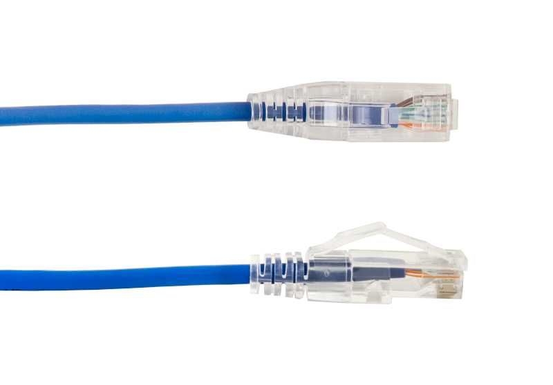 Vertical Cable - Patch Cord CAT 6A Slim Boot 0.5'Blue