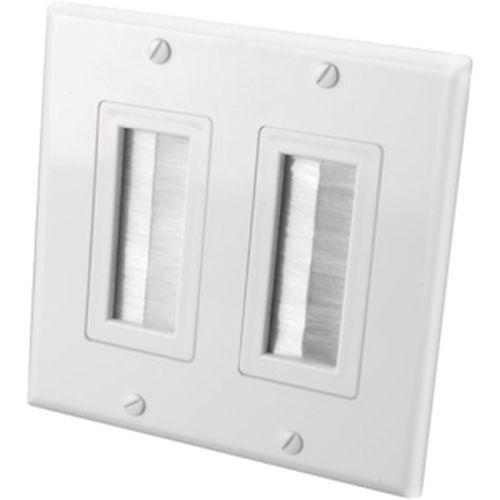 LIONBEAM - Wall Plate Decora With Brush 2 Gang White