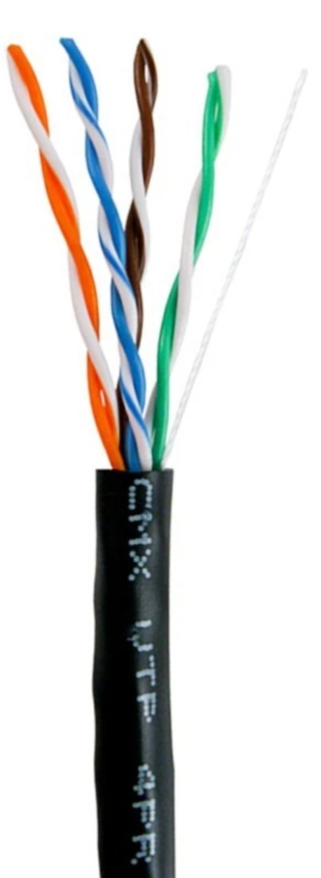 LIONBEAM - Cable Cat 5e CMX Black 1000' Pull Box Outdoor Rated