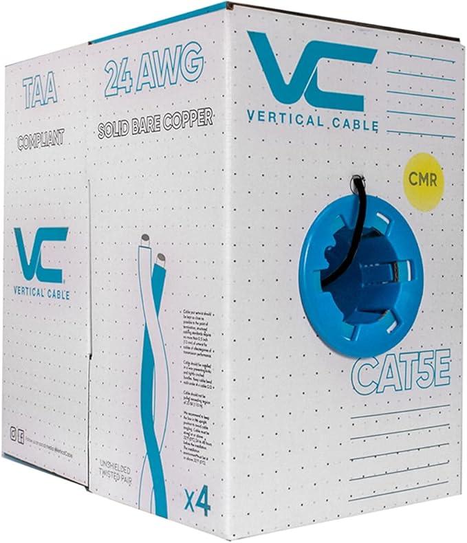 Vertical Cable - Cable Cat 5e 4 Pair 1000' PVC BLACK