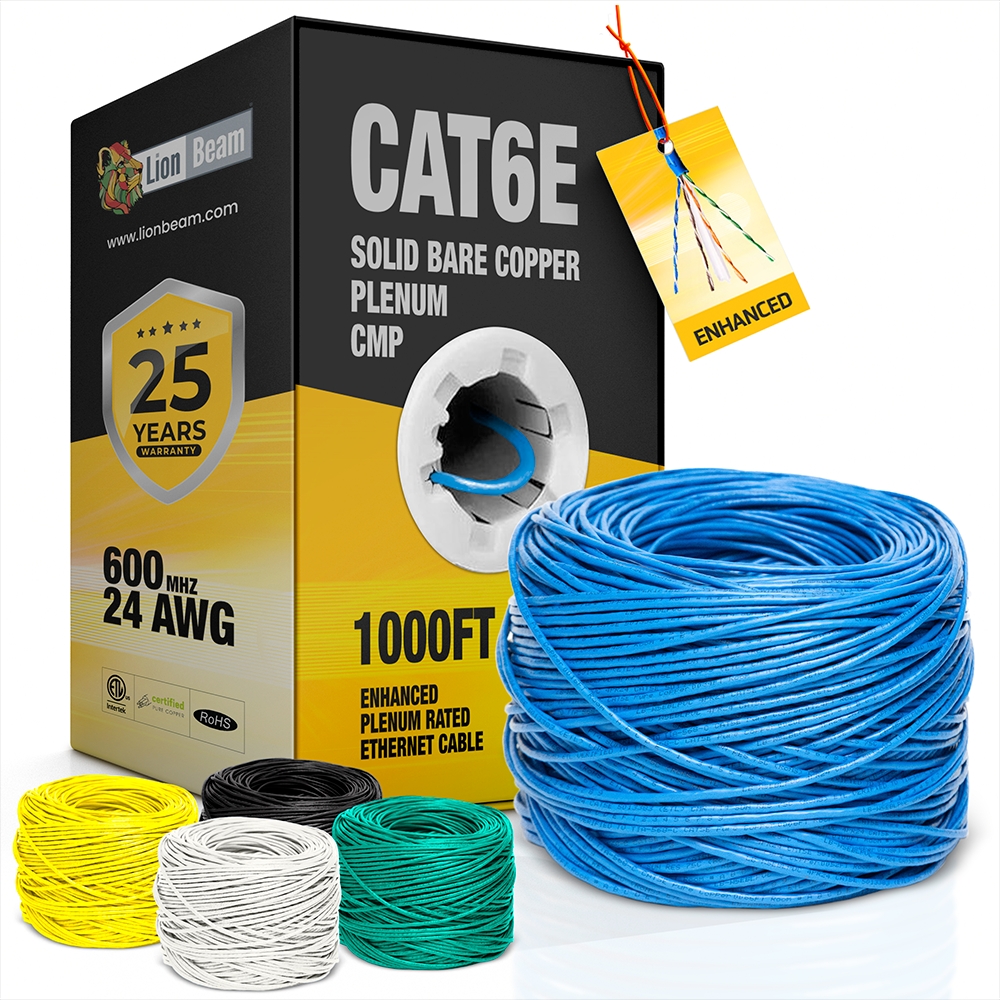 LIONBEAM - Cable Cat 6 CMP Blue 1000' Pull Box