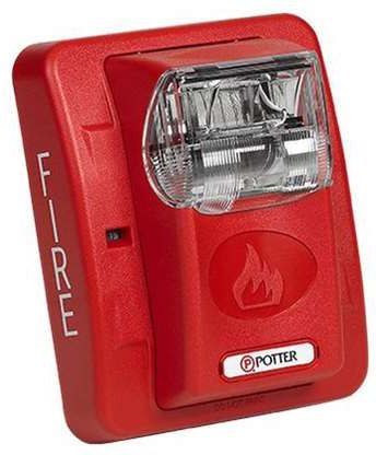 POTTER - Strobe Wall Mount Selectable Candela Red 24VDC Low Profil